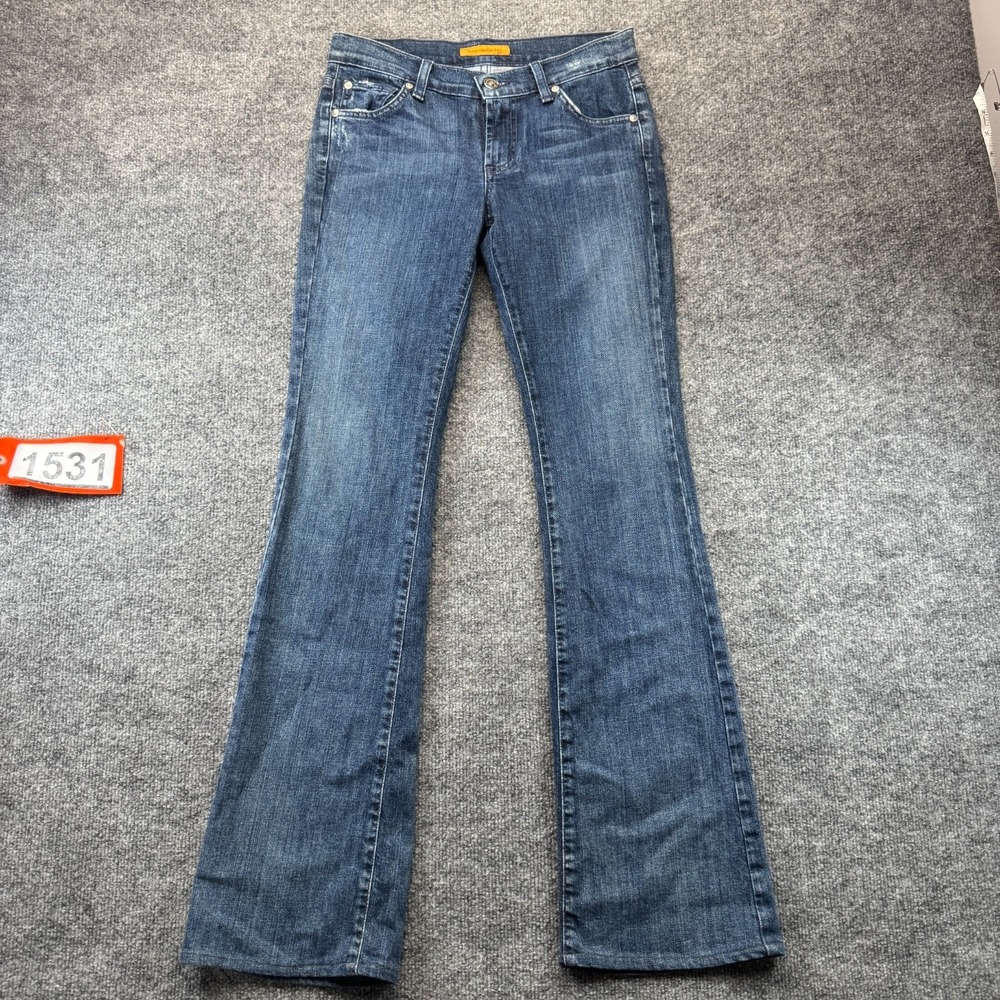 James Jeans Cured By Seun Bootcut Jeans Women 26 Blue Denim Whiskered Streetwear